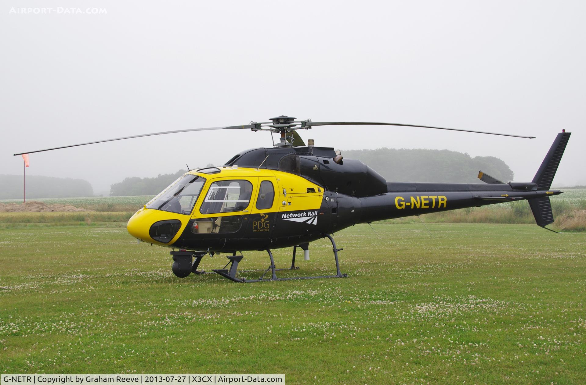 G-NETR, 1982 Aerospatiale AS-355F-1 Ecureuil 2 C/N 5164, Parked at Northrepps.