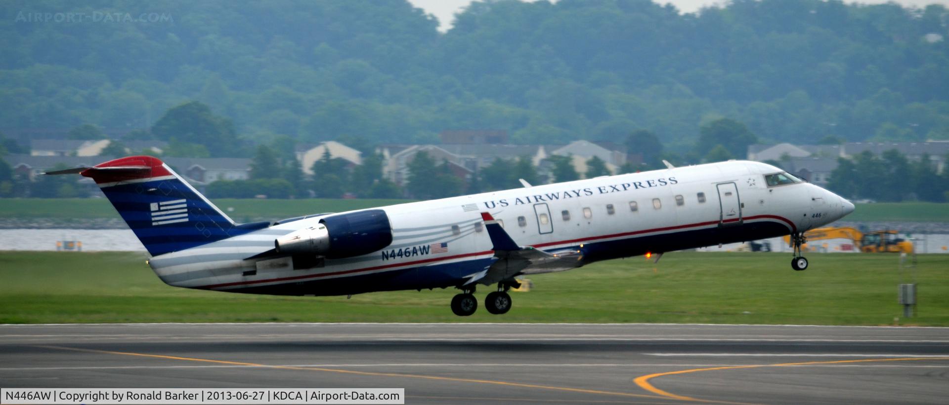 N446AW, 2003 Canadair CRJ-200LR (CL-600-2B19) C/N 7806, Takeoff DCA