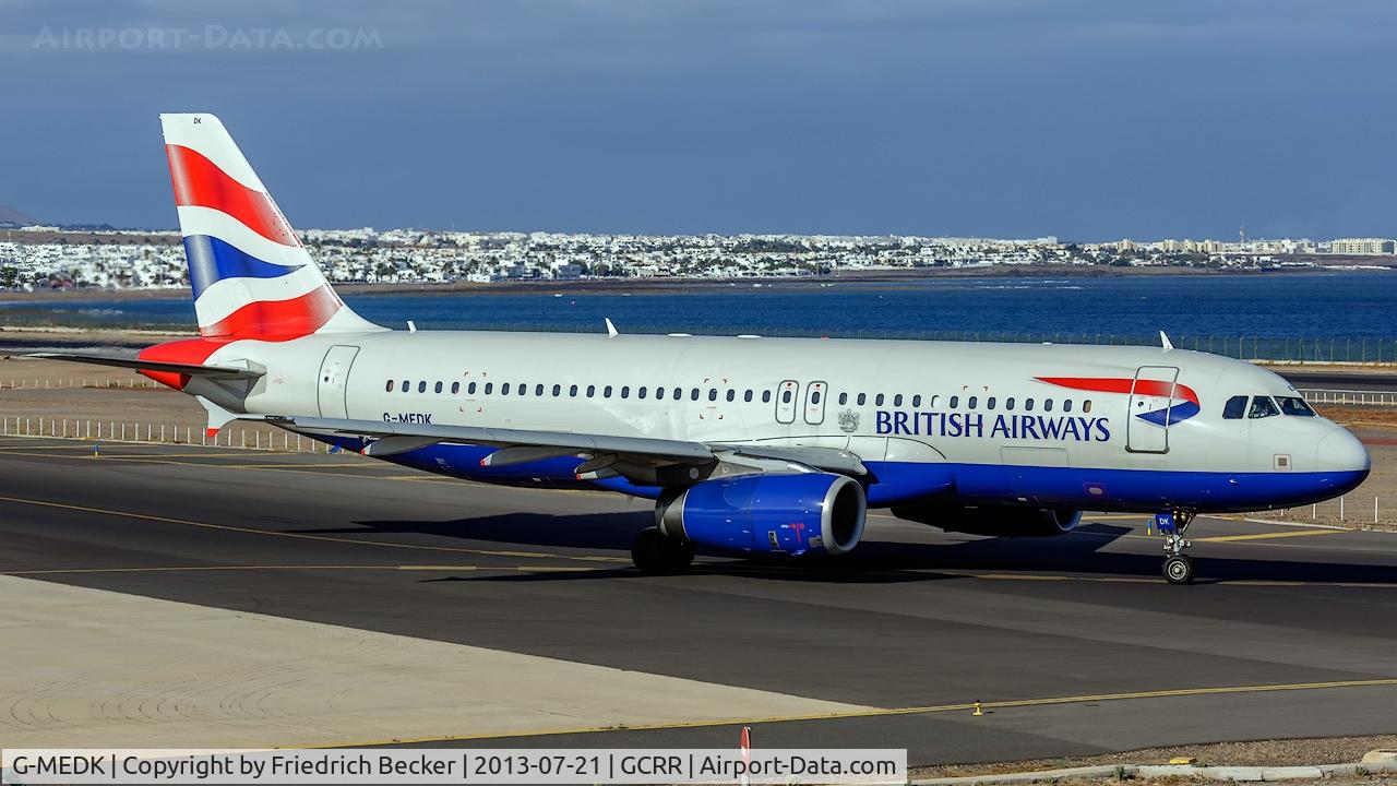 G-MEDK, 2005 Airbus A320-232 C/N 2441, taxying to the active