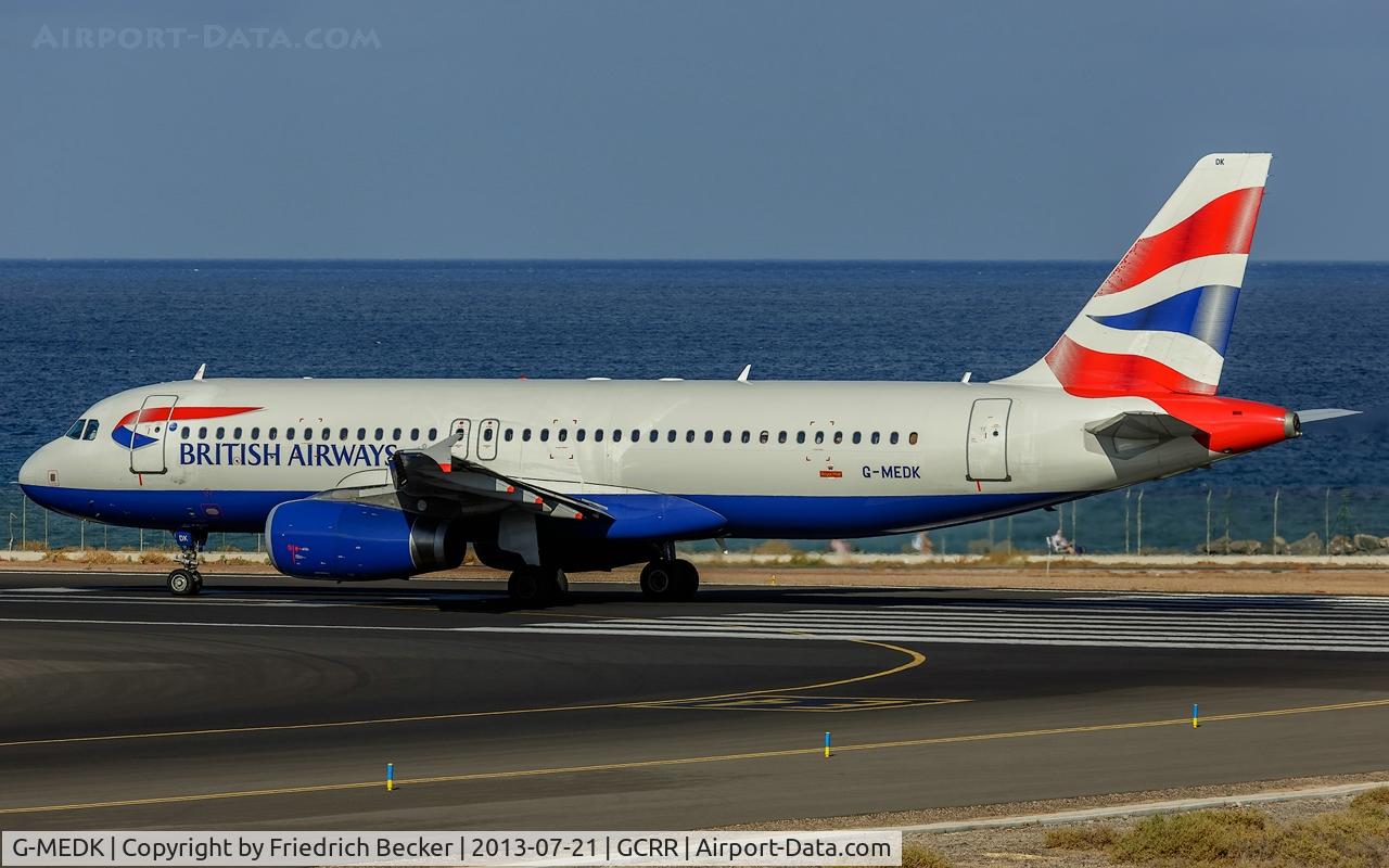 G-MEDK, 2005 Airbus A320-232 C/N 2441, departure from Arrecife