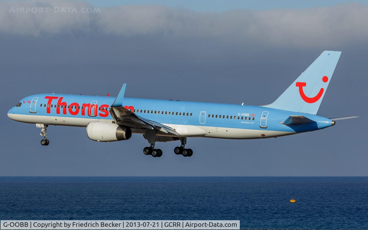G-OOBB, 2000 Boeing 757-26N C/N 32447, on final at Arrecife