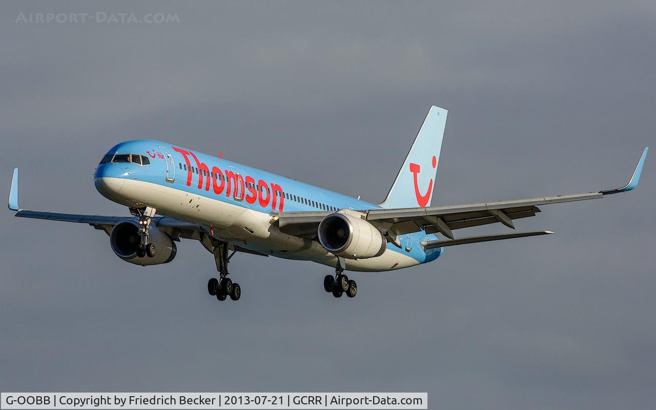 G-OOBB, 2000 Boeing 757-26N C/N 32447, on final at Arrecife