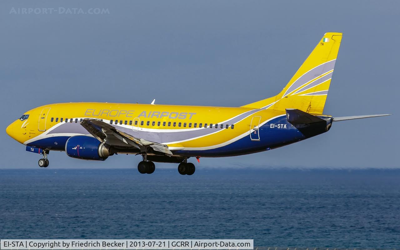 EI-STA, 1997 Boeing 737-31S C/N 29057, on final at Arrecife