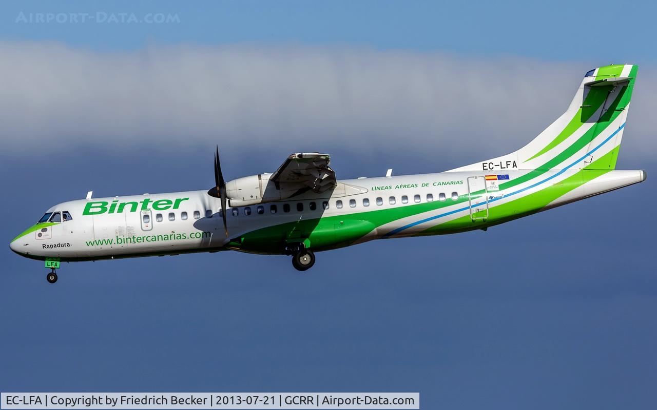 EC-LFA, 2010 ATR 72-212A C/N 902, on final at Arrecife