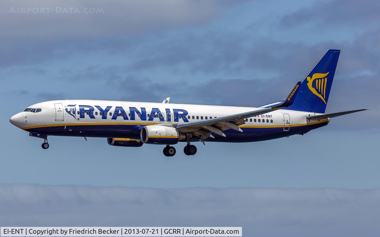 EI-ENT, 2010 Boeing 737-8AS C/N 35040, on final at Arrecife