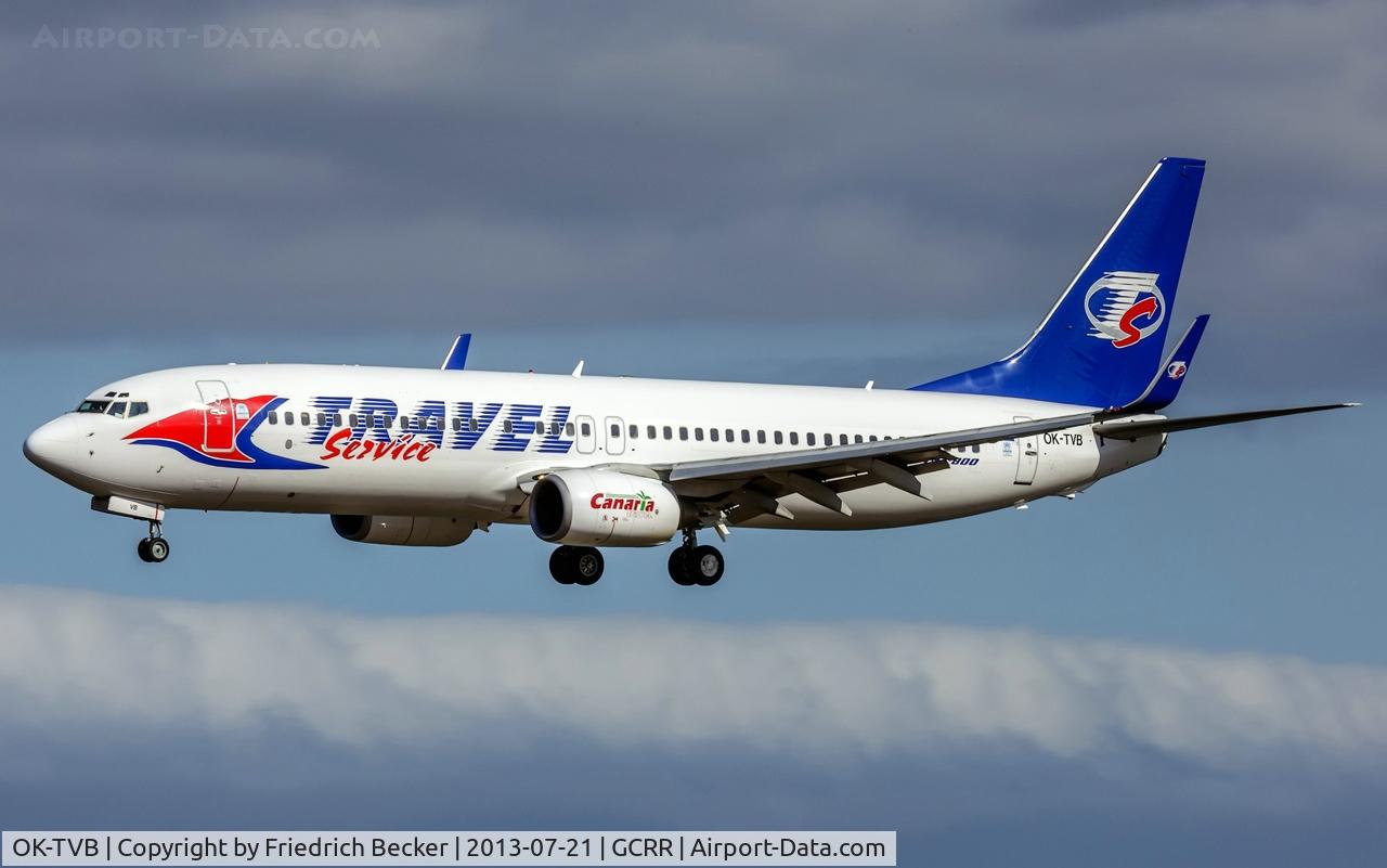 OK-TVB, 2001 Boeing 737-8CX C/N 32362, on final at Arrecife