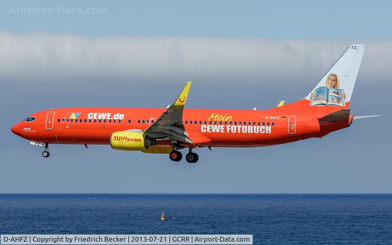 D-AHFZ, 2001 Boeing 737-8K5 C/N 30883, on final at Arrecife