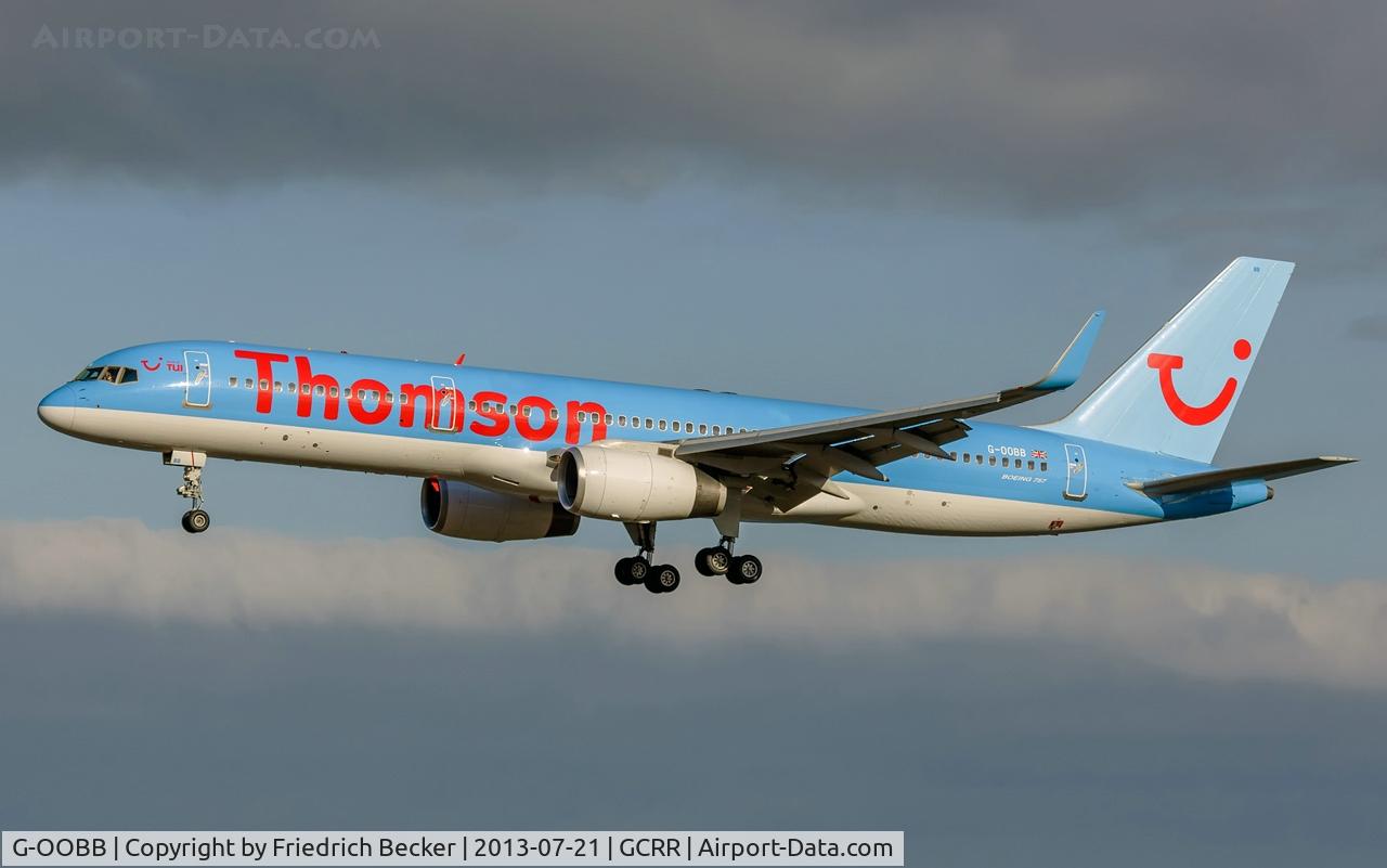 G-OOBB, 2000 Boeing 757-26N C/N 32447, on final at Arrecife