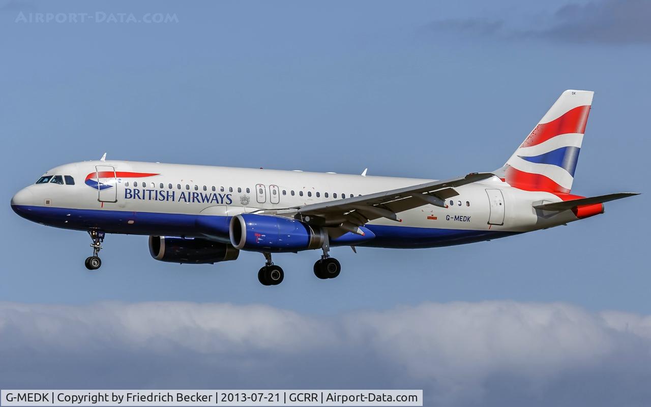 G-MEDK, 2005 Airbus A320-232 C/N 2441, on final at Arrecife