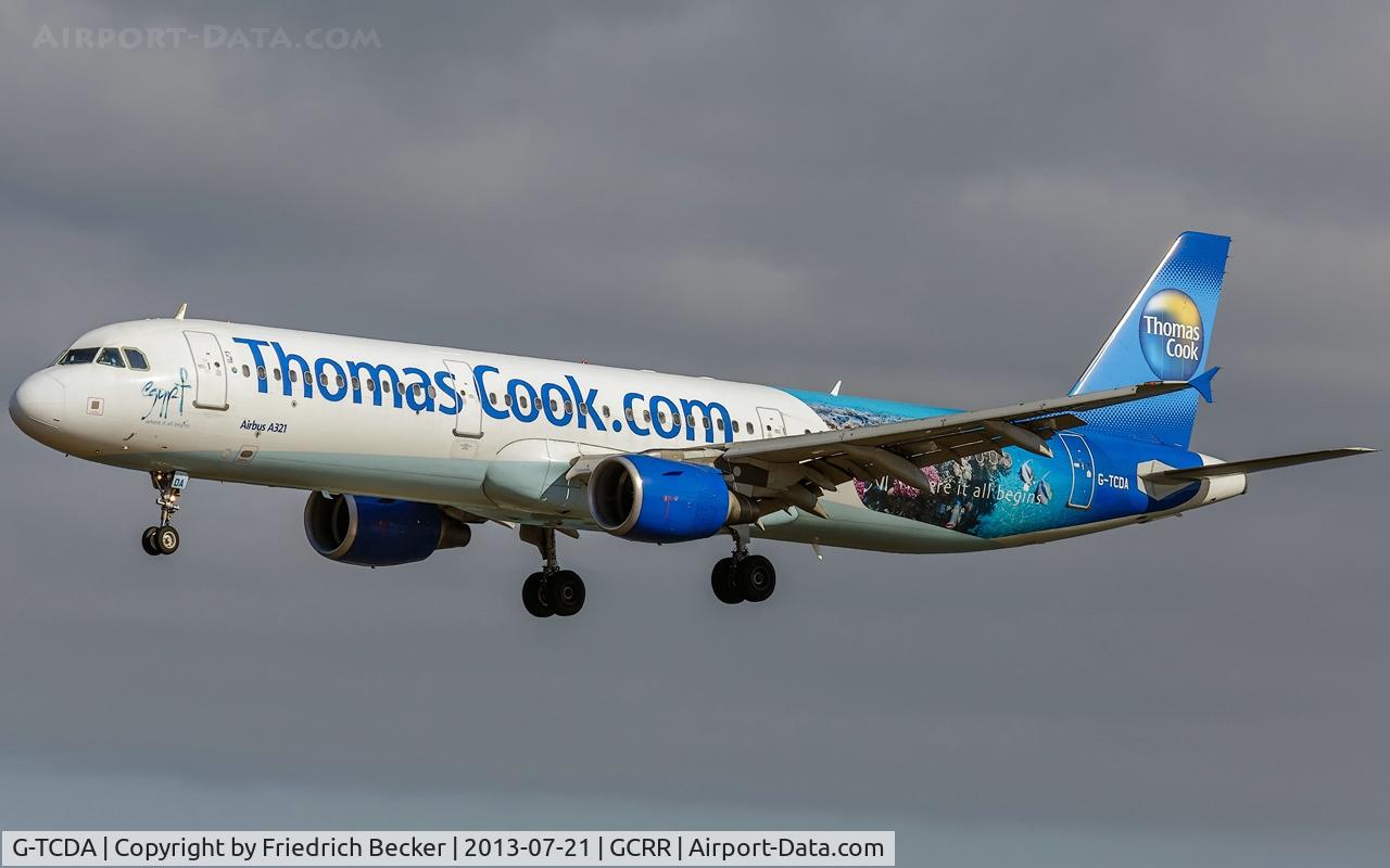 G-TCDA, 2003 Airbus A321-211 C/N 2060, on final at Arrecife
