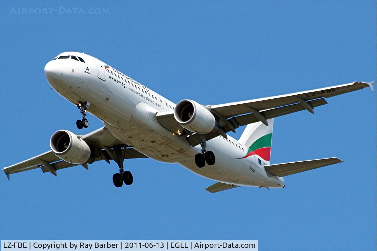 LZ-FBE, 2009 Airbus A320-214 C/N 3780, Airbus A320-214 [3780] (Bulgaria Air) Home~G 13/06/2011. On approach 27R