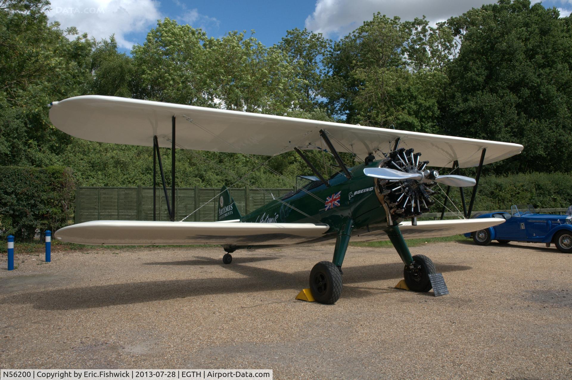 N56200, 1943 Boeing B75N1 C/N 75-7813, 3. N56200 at The Shuttleworth Collection Wings & Wheels Flying Day, July 2013.