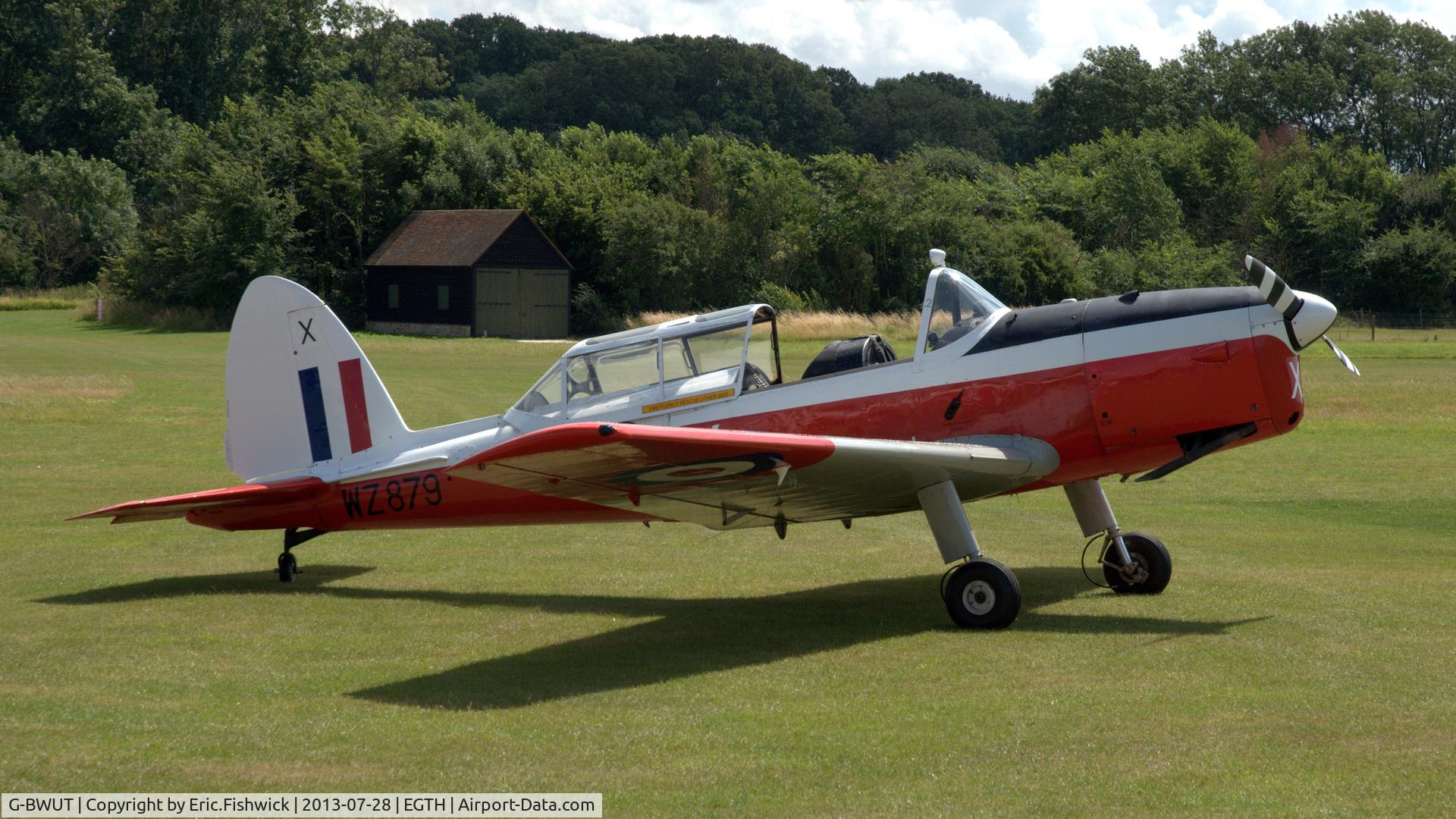 G-BWUT, 1953 De Havilland DHC-1 Chipmunk T.10 C/N C1/0918, 3. WZ879 (member of The Red Sparrows) at The Shuttleworth Collection Wings & Wheels Flying Day, July 2013.