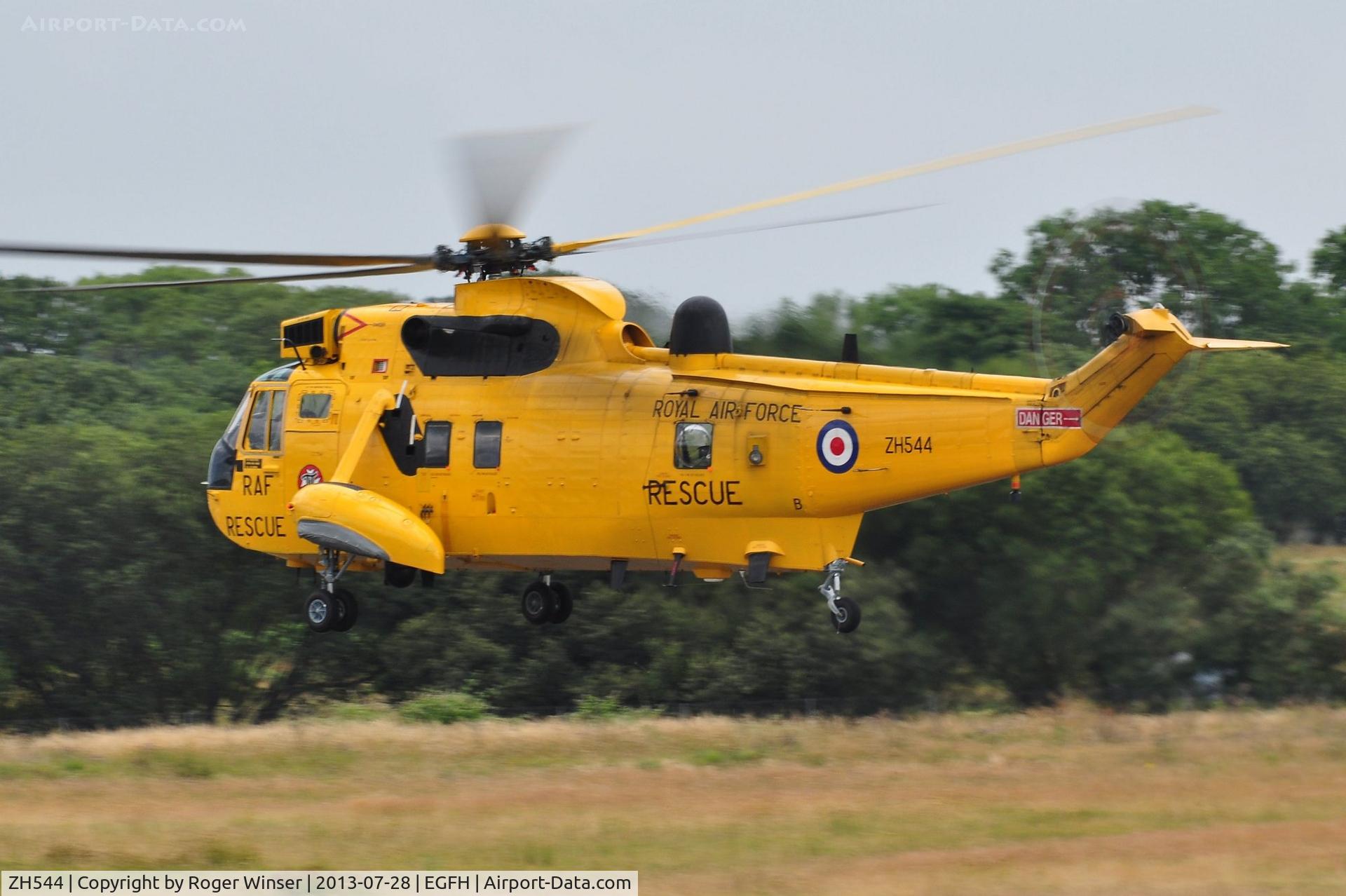 ZH544, Westland Sea King HAR.3A C/N WA1010, Visiting Sea King of 22 Squadron RAF departing Swansea Airport.