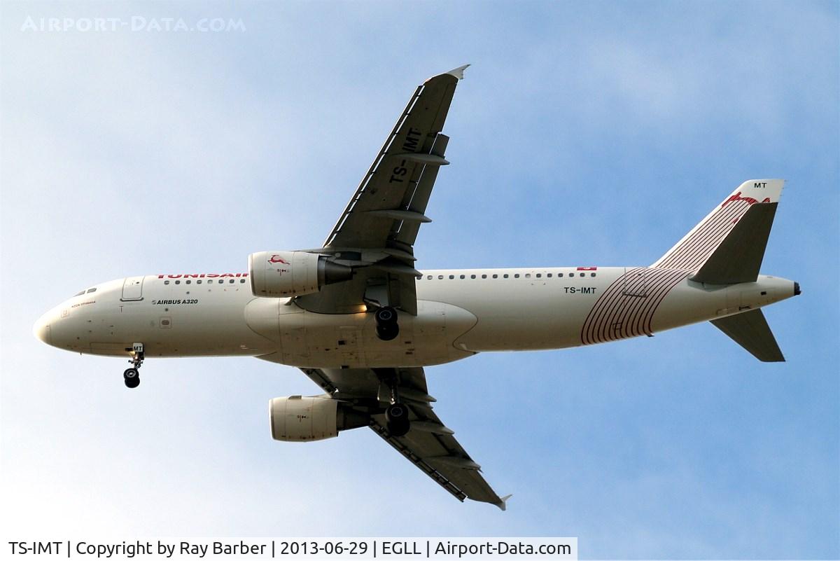 TS-IMT, 2012 Airbus A320-214 C/N 5204, Airbus A320-214 [5204] (Tunisair) Home~G 29/06/2013. On approach 27R.