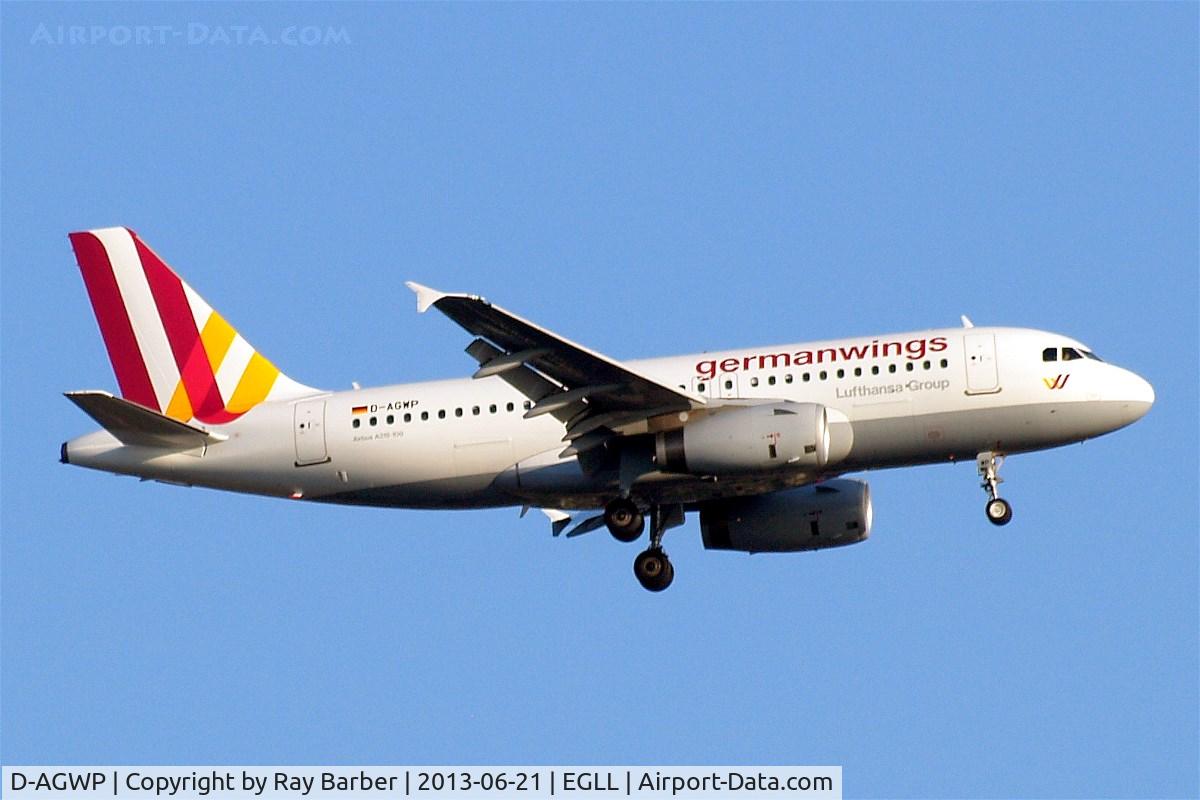 D-AGWP, 2010 Airbus A319-132 C/N 4227, AirbusA319-132 [4227] (Germanwings) Home~G 21/06/2013. On approach 27L.