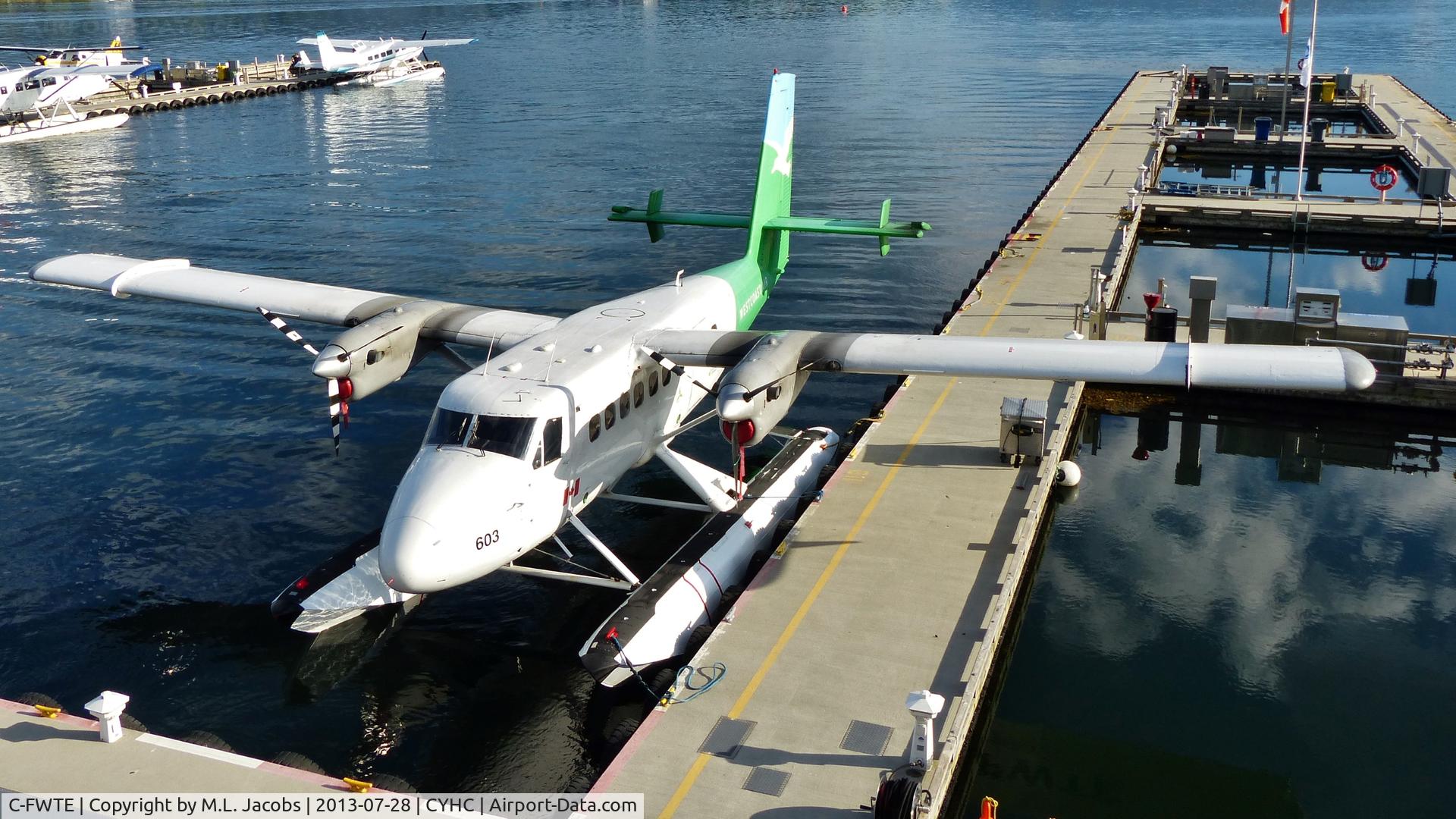 C-FWTE, 1968 De Havilland Canada DHC-6-100 Twin Otter C/N 96, Westcoast Air #603 at Harbour Air terminal in Coal Harbour.