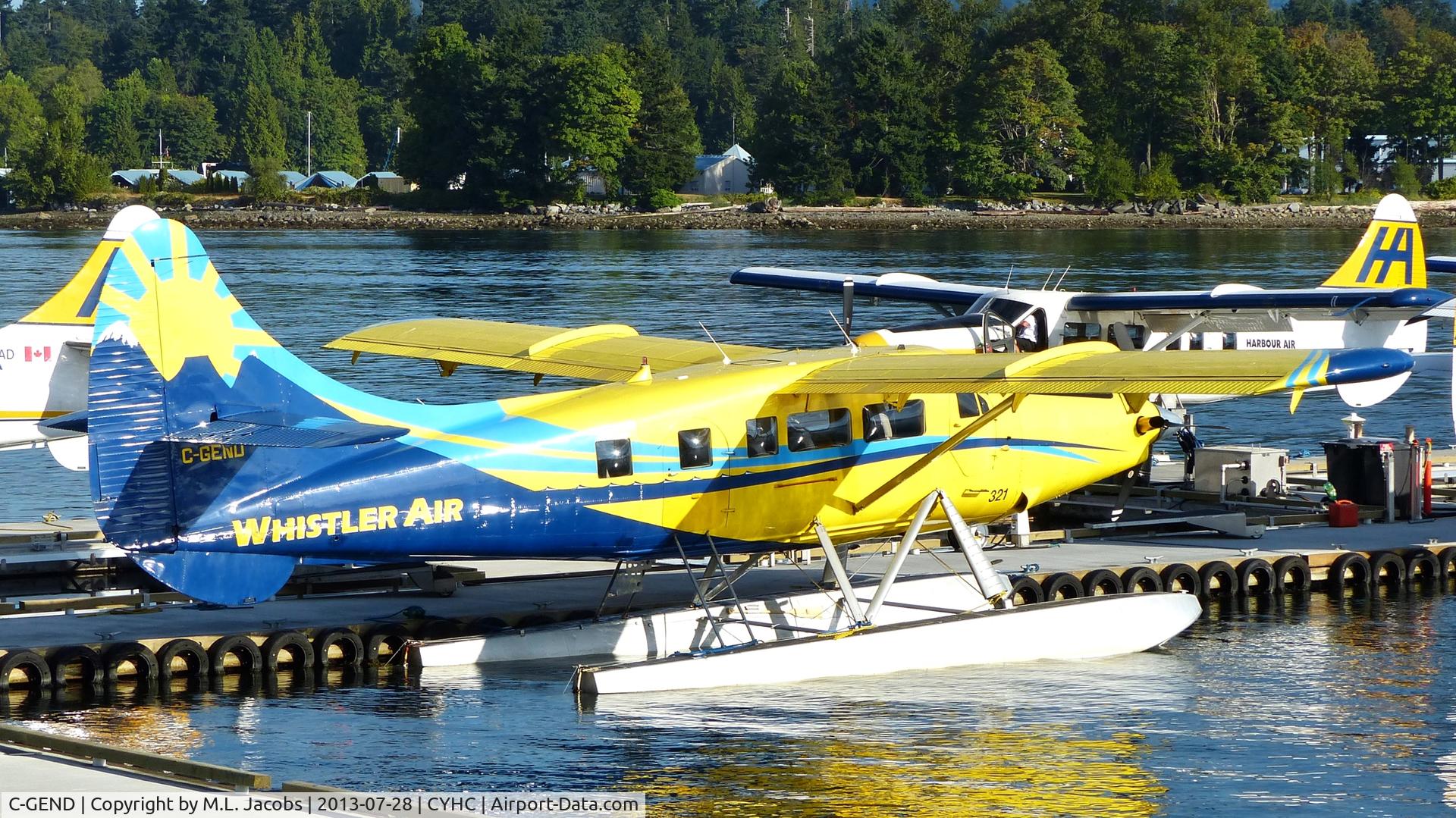 C-GEND, 1960 De Havilland Canada DHC-3 Otter C/N 371, Whistler Air #321 at Harbour Air terminal in Coal Harbour.