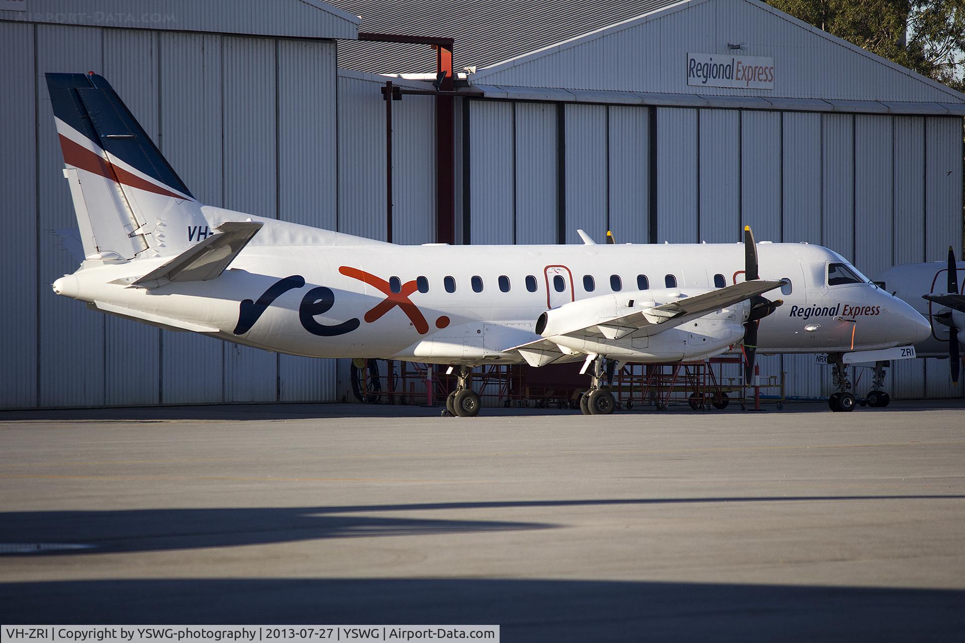 VH-ZRI, 1996 Saab 340B C/N 340B-394, Regional Express Airlines (VH-ZRI) Saab 340B located at the maintenance hangar at Wagga Wagga Airport.