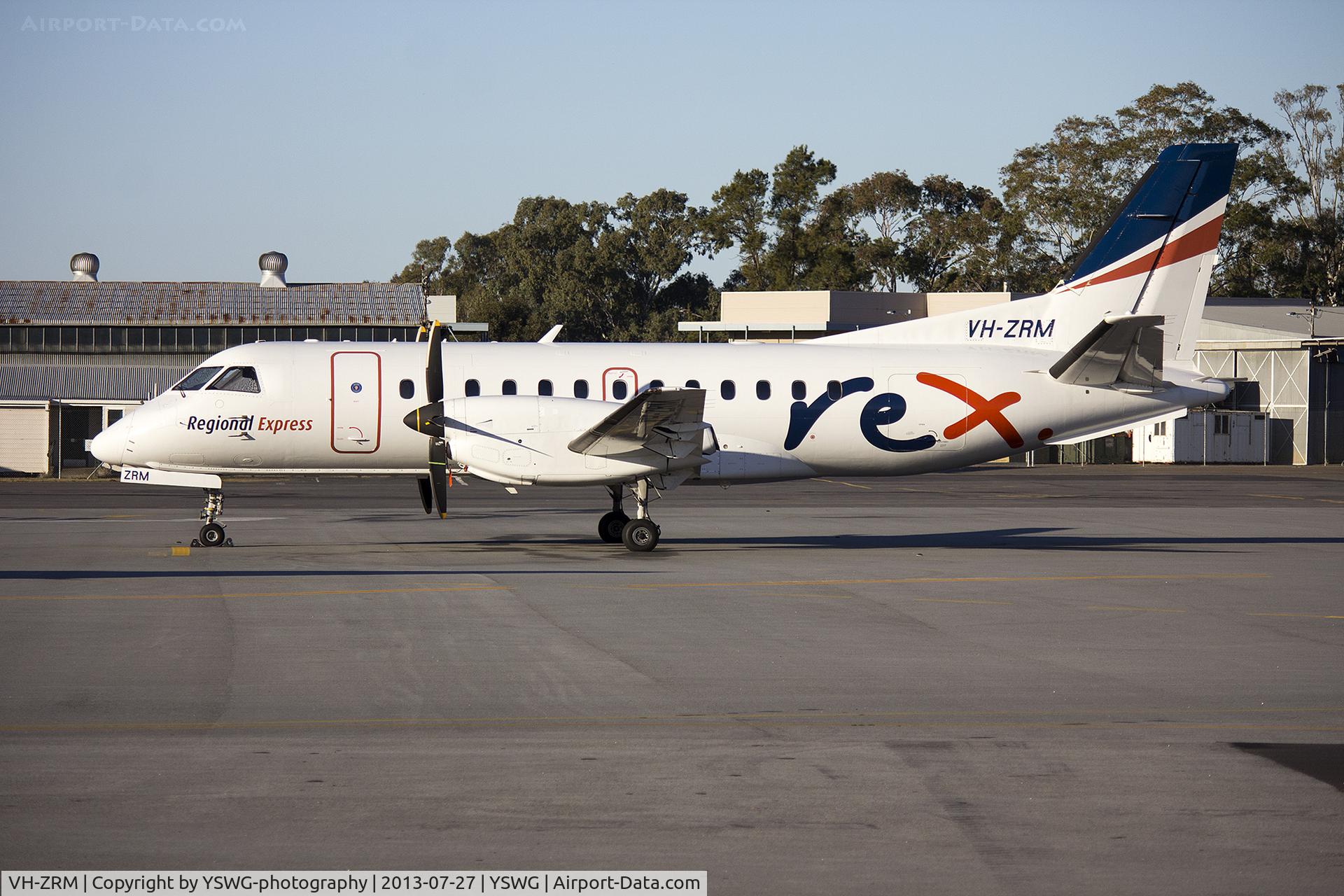 VH-ZRM, 1996 Saab 340B C/N 340B-400, Regional Express Airlines (VH-ZRM) Saab 340B parked on the tarmac at Wagga Wagga Airport.