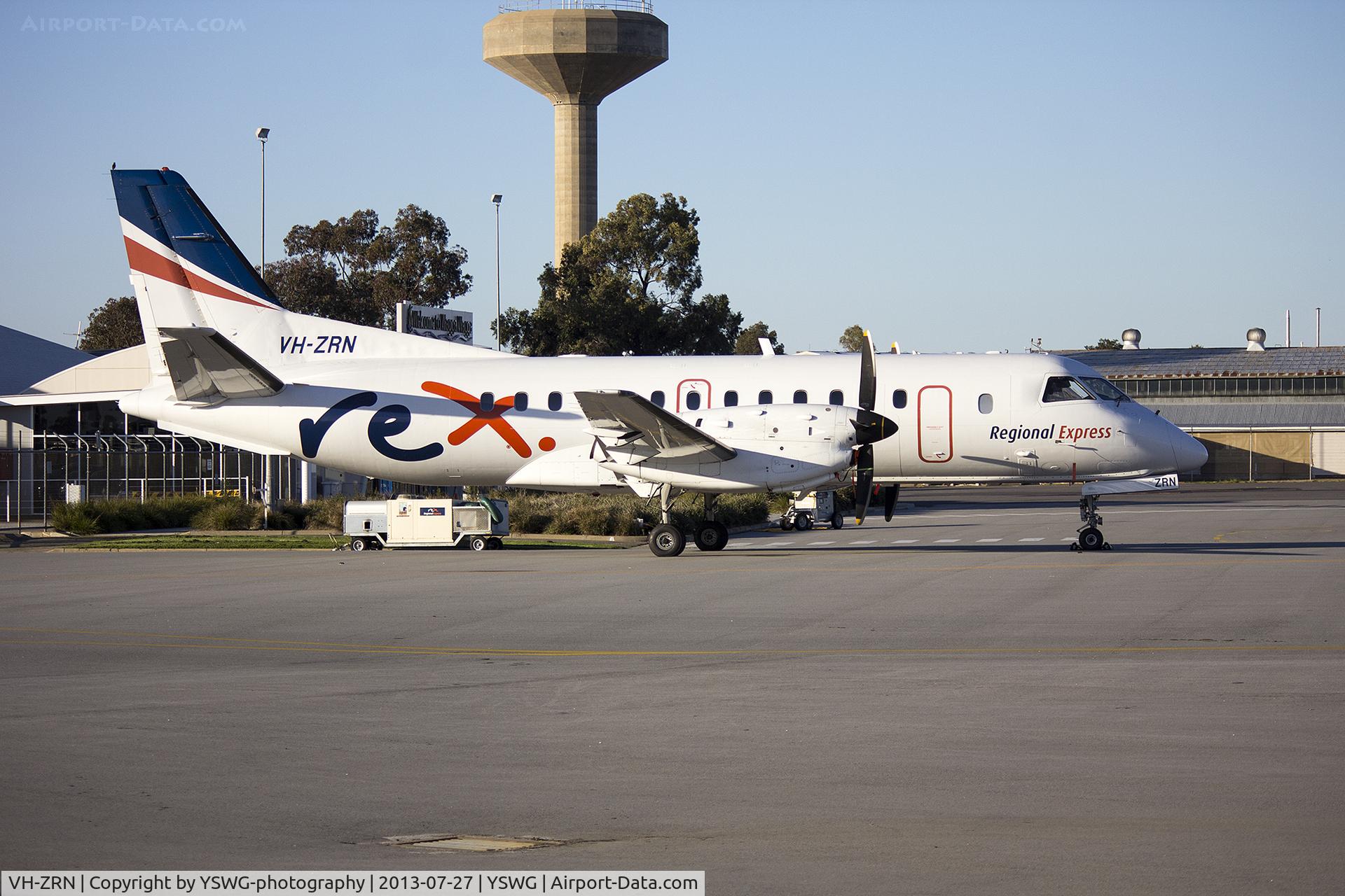 VH-ZRN, 1996 Saab 340B C/N 340B393, Regional Express Airlines (VH-ZRN) Saab 340B parked on the tarmac at Wagga Wagga Airport.