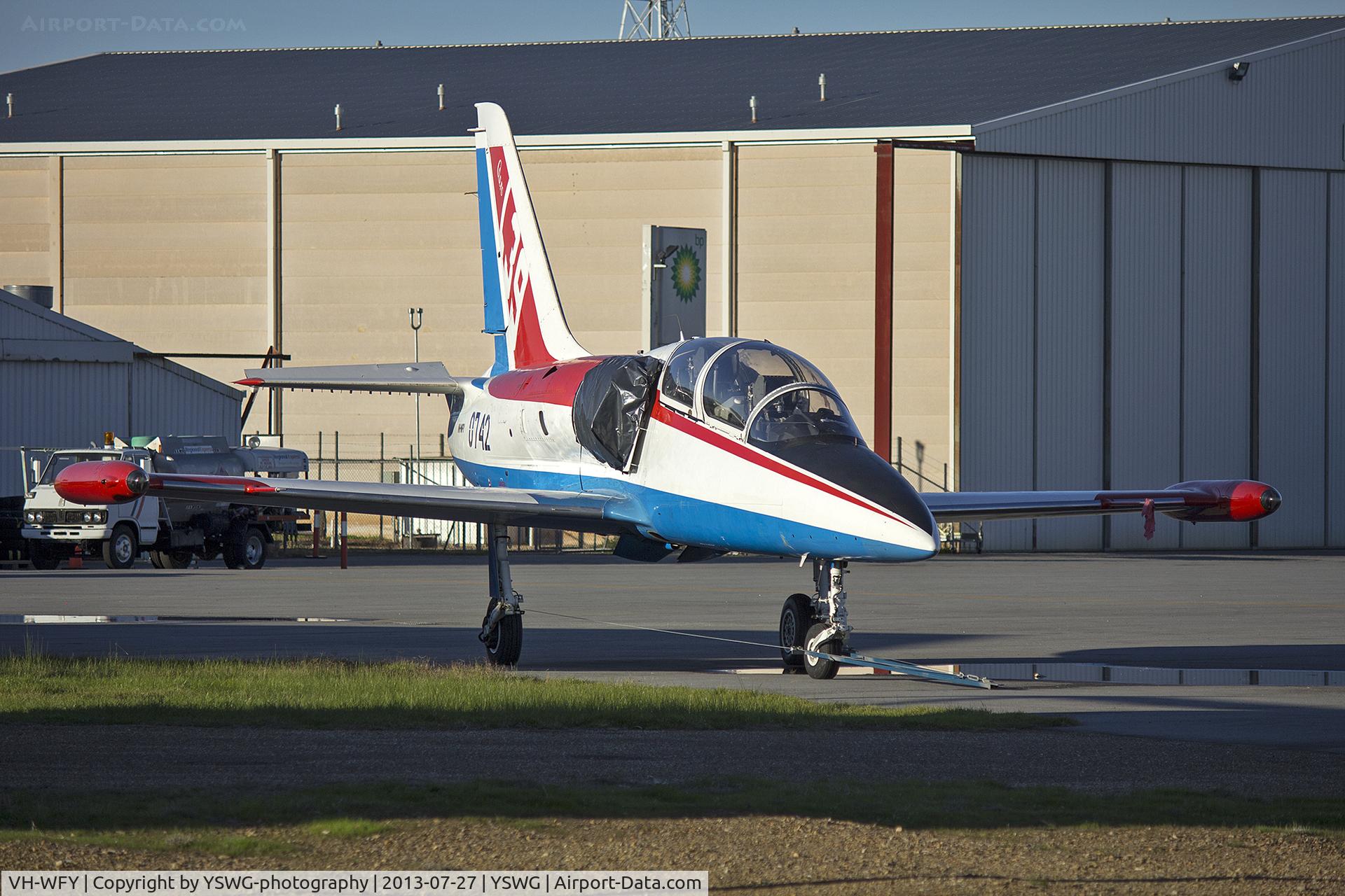 VH-WFY, 1976 Aero L-39C Albatros C/N 630742, Aero L-39C Albatros (VH-WFY) parked on the tarmac at Wagga Wagga Airport.