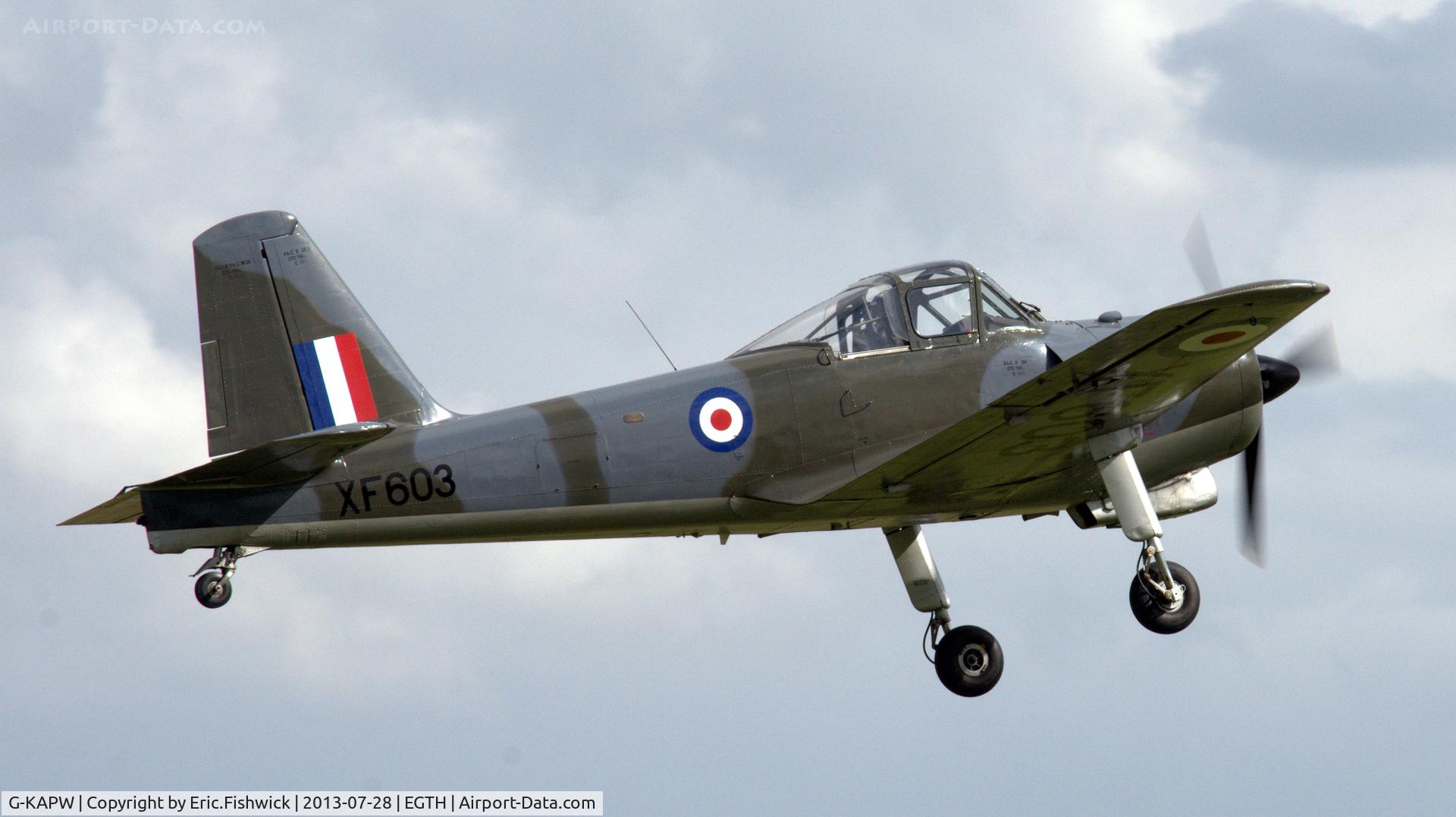 G-KAPW, 1955 Percival P-56 Provost T.1 C/N PAC/56/311, 42. G-KAPW at The Shuttleworth Collection Wings & Wheels Flying Day, July 2013.