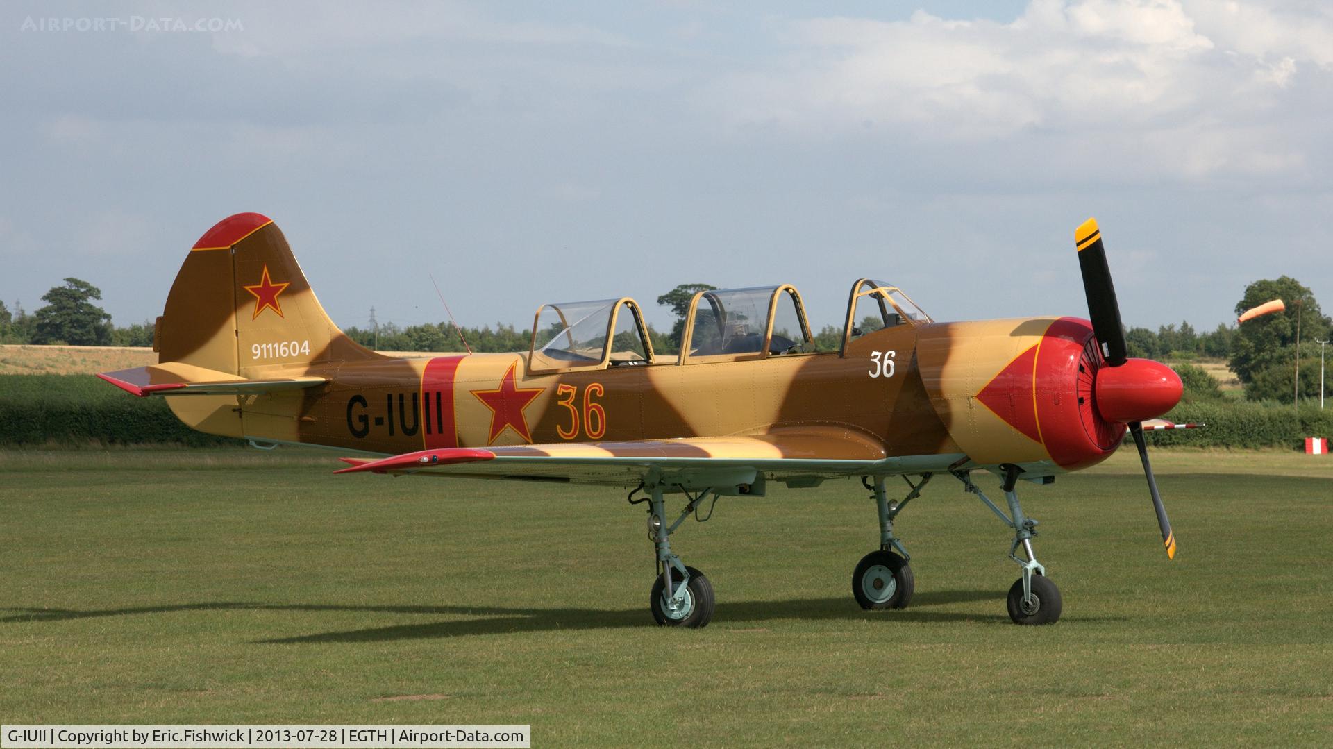 G-IUII, 1991 Yakovlev (Aerostar) Yak-52 C/N 9111604, 2. G-IUII at The Shuttleworth Collection Wings & Wheels Flying Day, July 2013.
