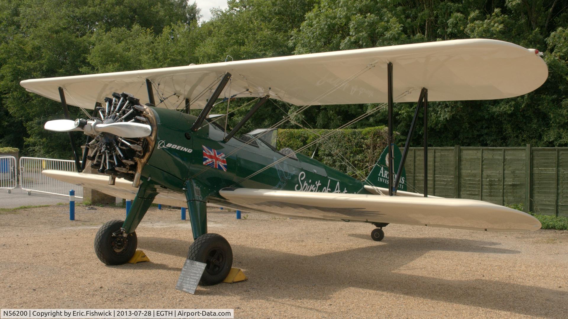 N56200, 1943 Boeing B75N1 C/N 75-7813, 1. N56200 at The Shuttleworth Collection Wings & Wheels Flying Day, July 2013.