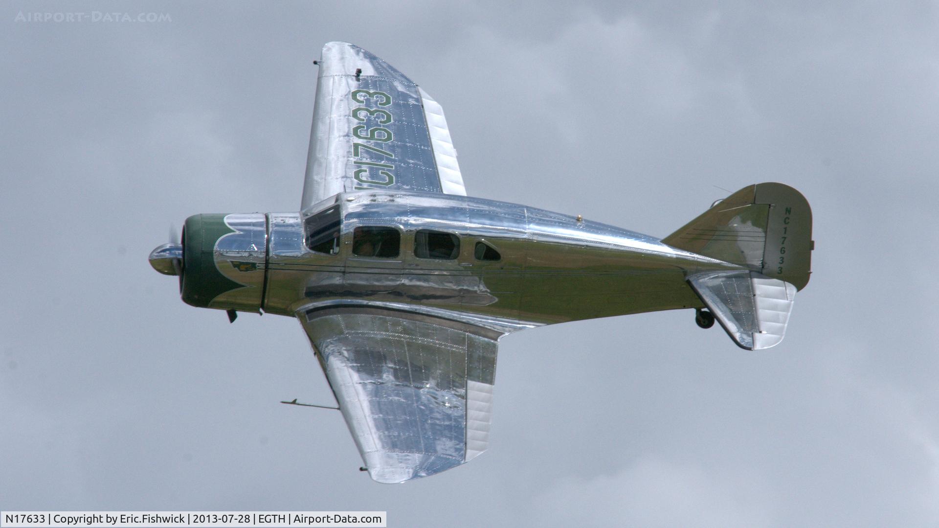 N17633, 1939 Spartan 7W Executive C/N 21, 41. N17633 in display mode at The Shuttleworth Collection Wings & Wheels Flying Day, July 2013.
