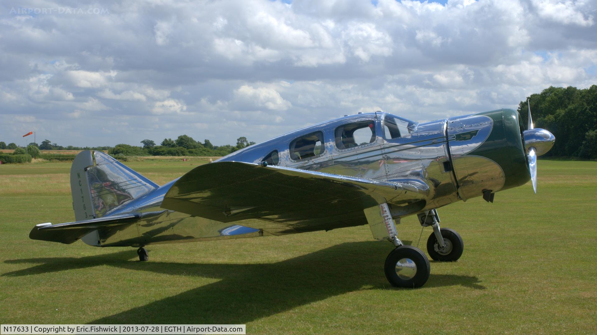 N17633, 1939 Spartan 7W Executive C/N 21, 2. NC17633 at The Shuttleworth Collection Wings & Wheels Flying Day, July 2013.