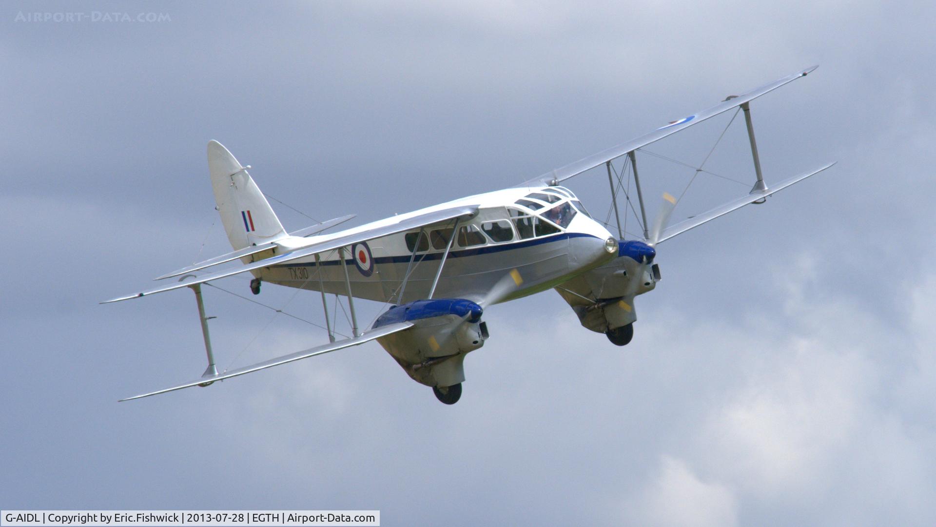 G-AIDL, 1946 De Havilland DH-89A Dominie/Dragon Rapide 6 C/N 6968, 43. G-AIDL in display mode at The Shuttleworth Collection Wings & Wheels Flying Day, July 2013.