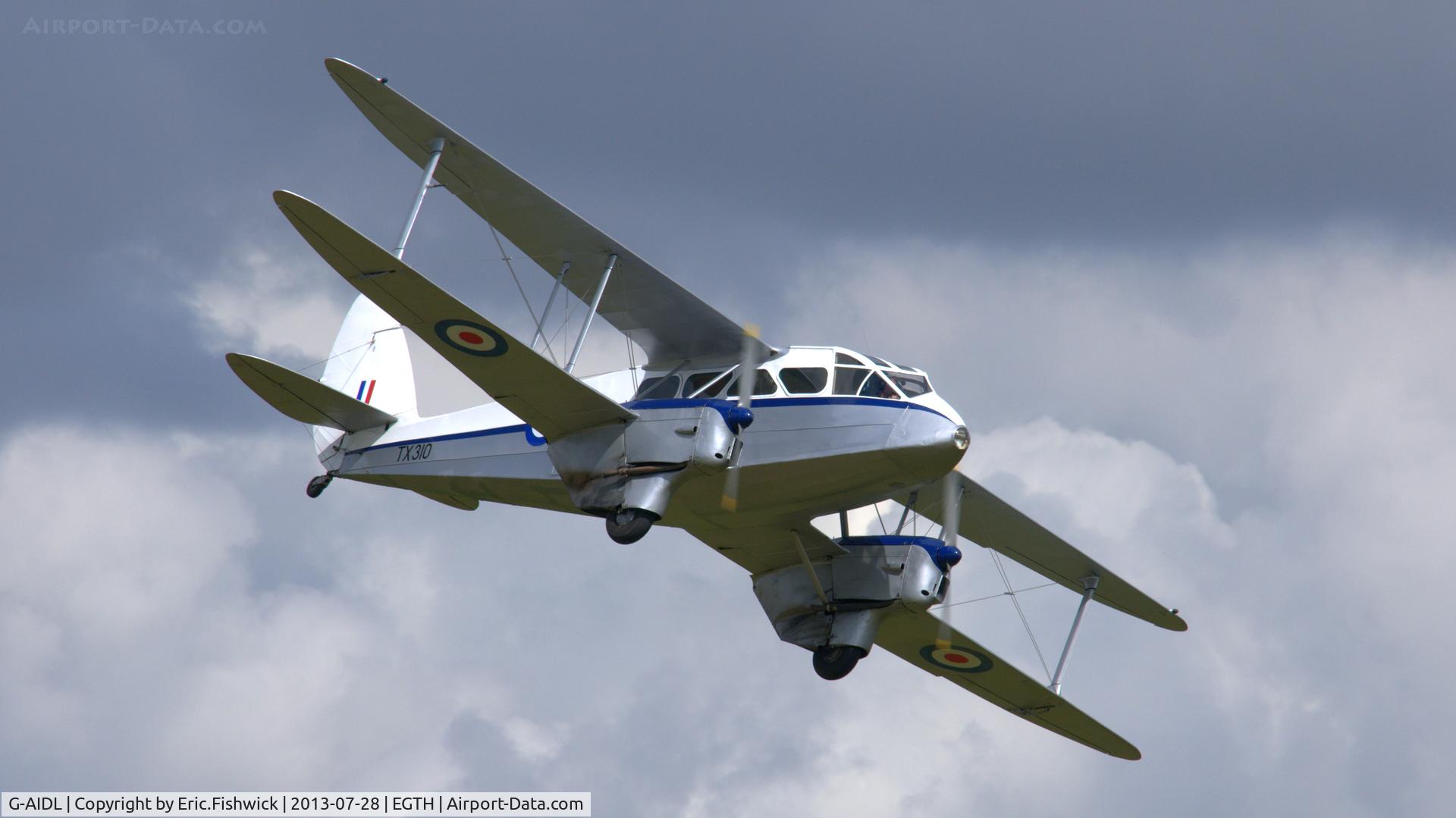 G-AIDL, 1946 De Havilland DH-89A Dominie/Dragon Rapide 6 C/N 6968, 44. G-AIDL in display mode at The Shuttleworth Collection Wings & Wheels Flying Day, July 2013.