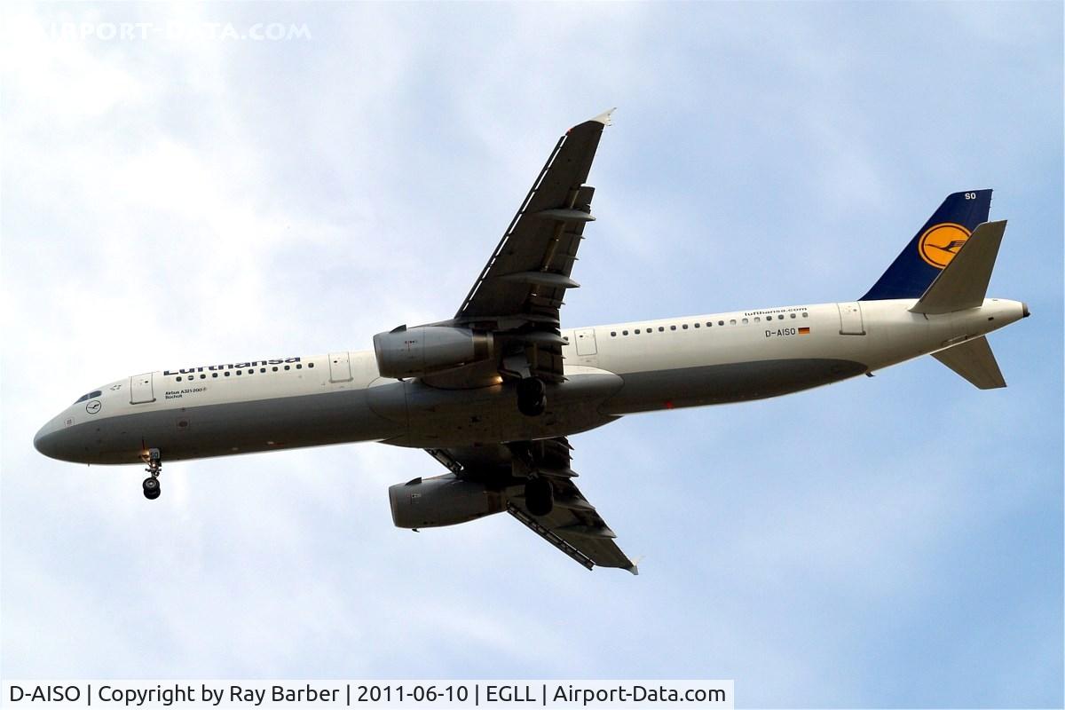 D-AISO, 2008 Airbus A321-231 C/N 3625, Airbus A321-231 [3625] (Lufthansa) Home~G 10/06/2011. On approach 27R.