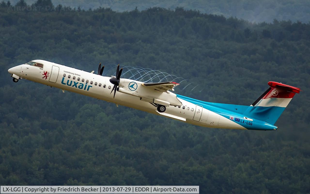 LX-LGG, 2012 Bombardier DHC-8-402Q Dash 8 Dash 8 C/N 4418, departure to LUX via RW27