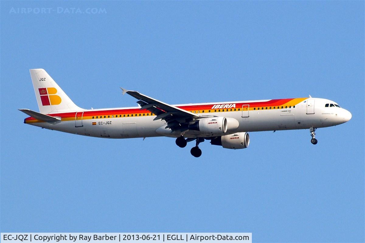 EC-JQZ, 2006 Airbus A321-211 C/N 2736, Airbus A321-211 [2736] (Iberia) Home~G 21/06/2013. On approach 27L.