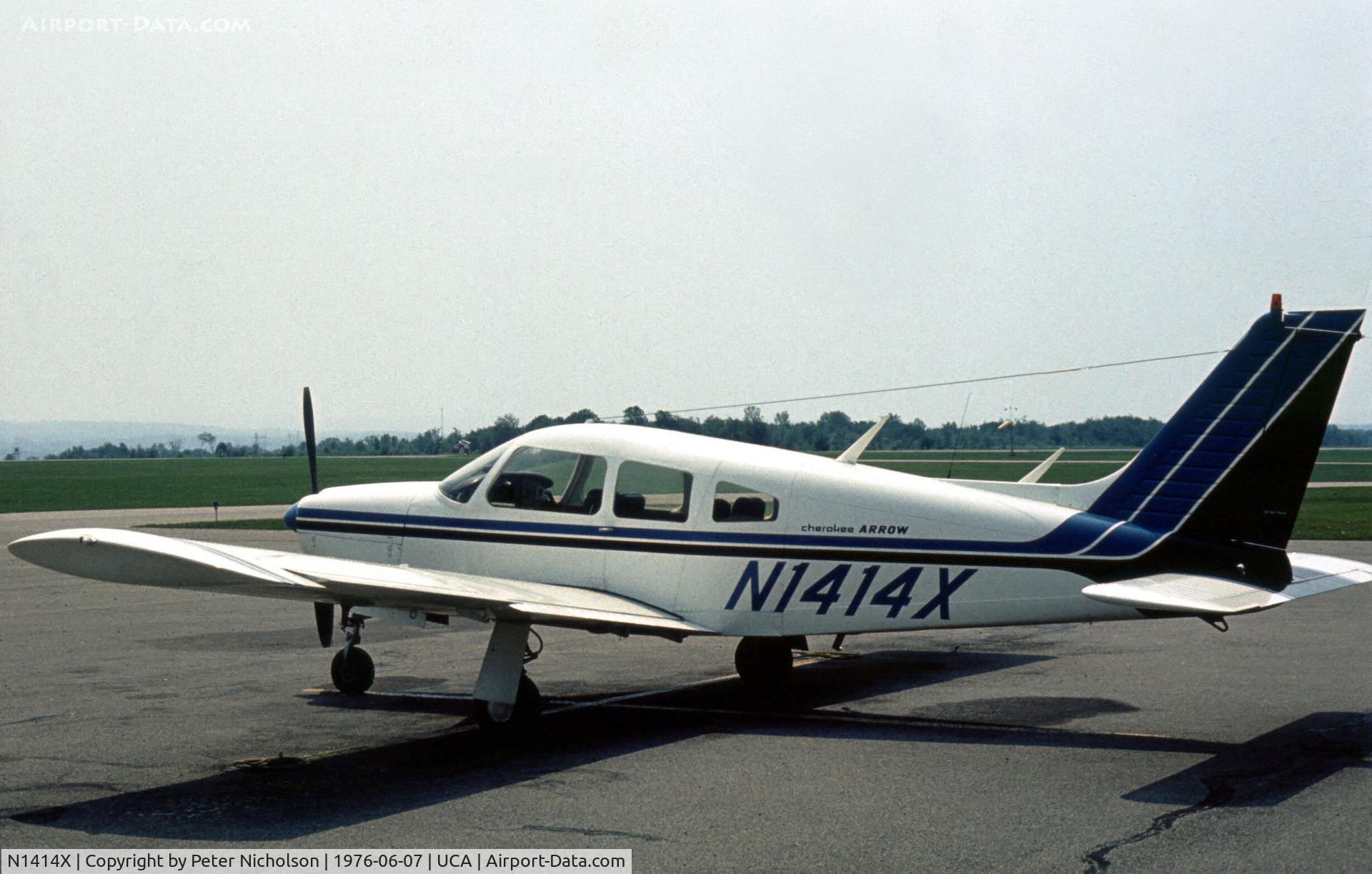 N1414X, Piper PA-28R-200 Cherokee Arrow C/N Not known N1414X, PC-28R Cherokee Arrow 200 as seen at Oneida County in the Summer of 1976 - the airport closed in 2007