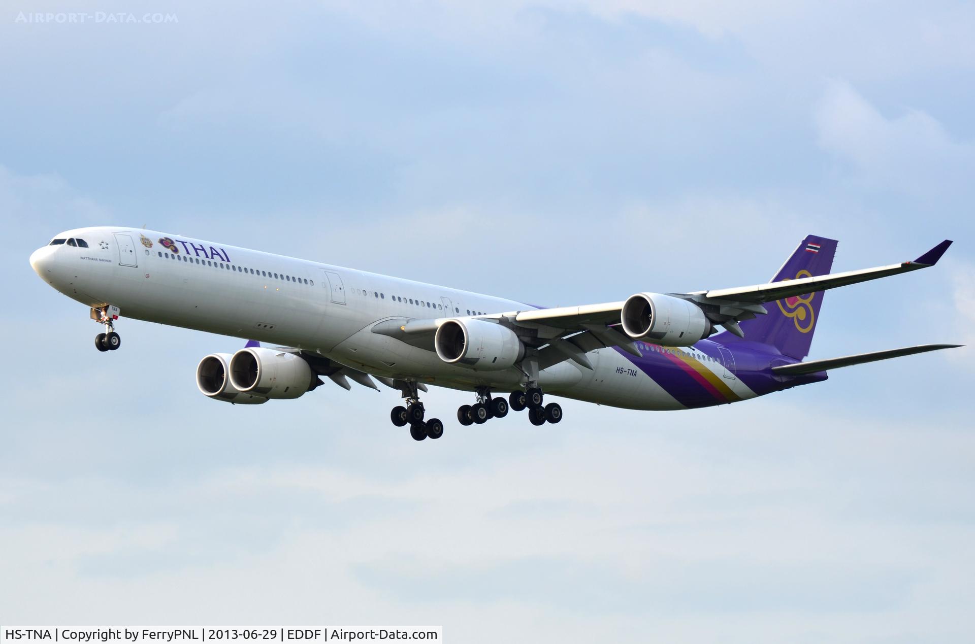 HS-TNA, 2005 Airbus A340-642 C/N 677, Thai A346 landing