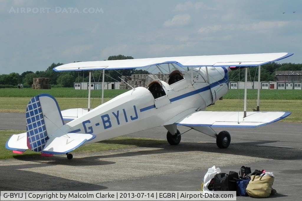 G-BYIJ, 1954 CASA 1-131E Series 2000 C/N 2110, CASA 1-131E Srs 2000 at The Real Aeroplane Company's Bucker Fest, Breighton Airfield, July 14 2013.