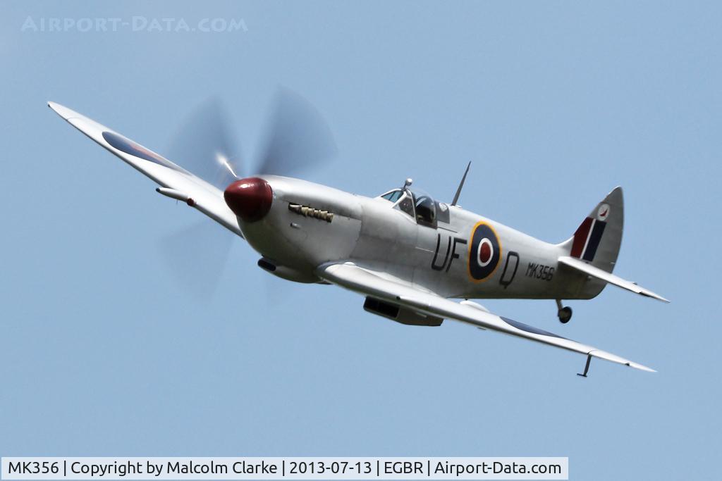 MK356, 1944 Supermarine 361 Spitfire LF.IXc C/N CBAF.IX.1561, Supermarine 361 Spitfire LF.IXc at The Real Aeroplane Company's Wings & Wheels Fly-In, Breighton Airfield, July 2013.