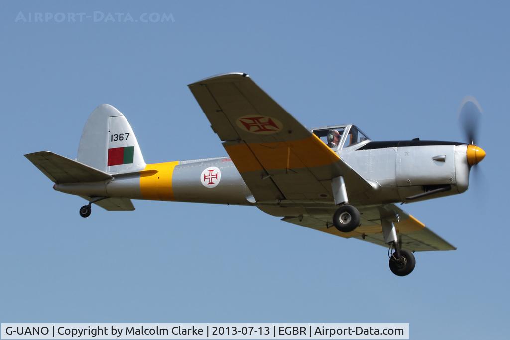 G-UANO, 1959 OGMA DHC-1 Chipmunk T.20 C/N OGMA-57, OGMA DHC-1 Chipmunk T.20 at The Real Aeroplane Company's Wings & Wheels Fly-In, Breighton Airfield, July 2013.