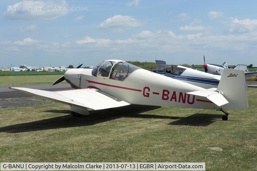 G-BANU, 1963 Wassmer (Jodel) D-120 Paris-Nice C/N 247, Jodel (Wassmer) D-120 Paris-Nice at The Real Aeroplane Company's Wings & Wheels Fly-In, Breighton Airfield, July 2013.