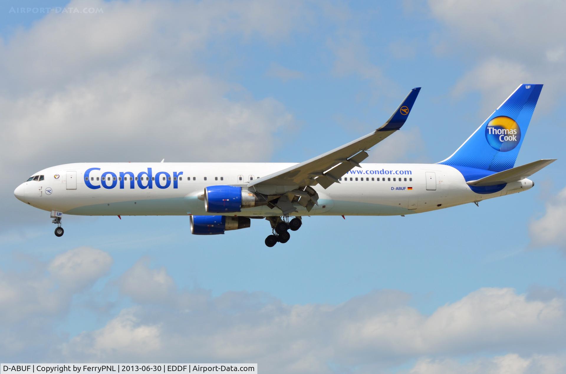 D-ABUF, 1994 Boeing 767-330/ER C/N 26985, Condor B763 arriving at base.