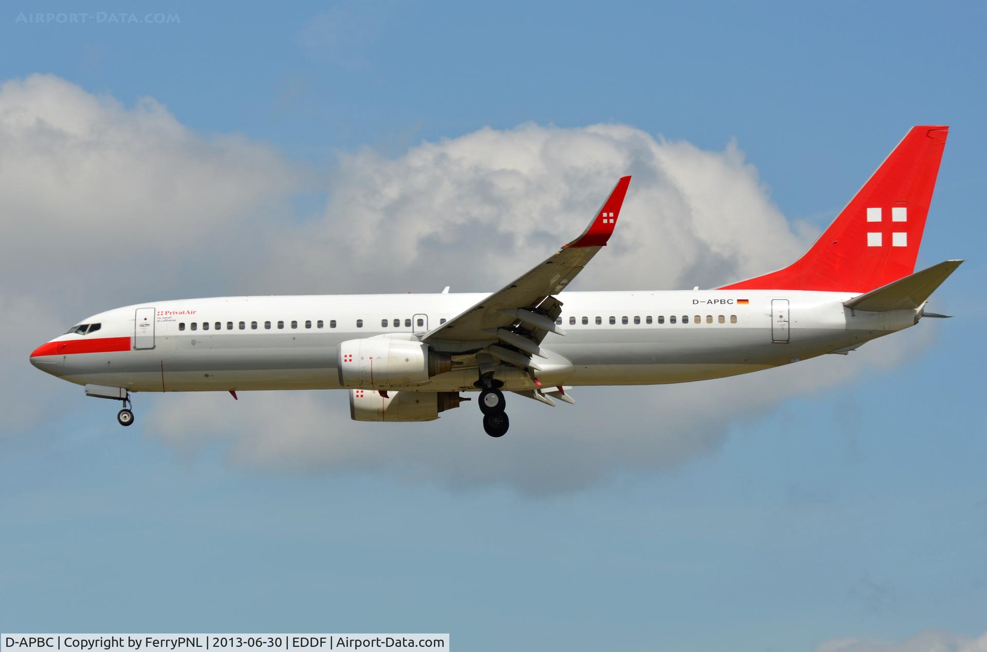D-APBC, 2004 Boeing 737-8BK C/N 33016, Privat Air B738 operating for LH