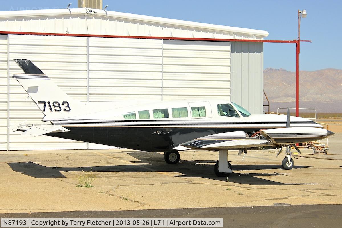 N87193, 1975 Cessna 402B C/N 402B1019, Parked at California City Municipal