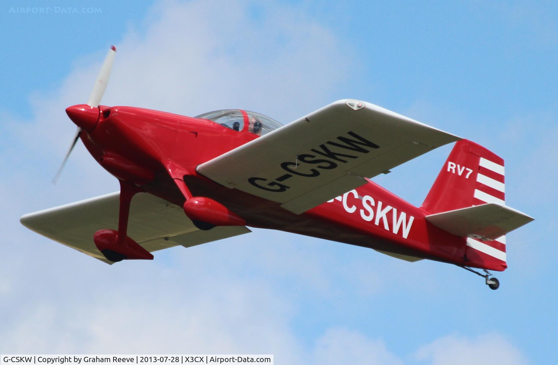 G-CSKW, 2006 Vans RV-7 C/N PFA 323-14045, Just taken off from Northrepps.