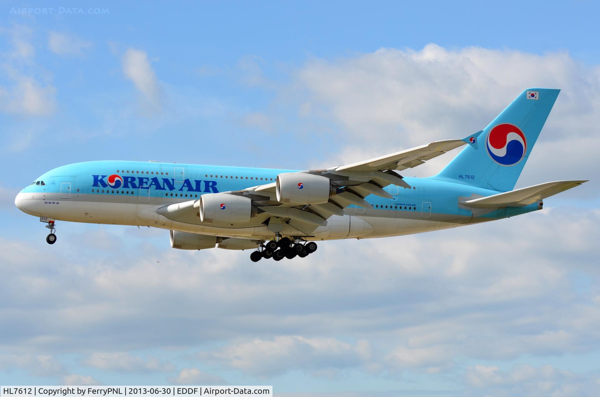 HL7612, 2011 Airbus A380-861 C/N 039, Korean A388 arriving in FRA