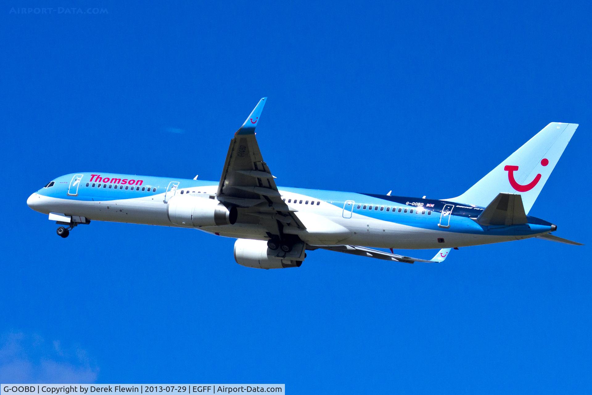 G-OOBD, 2003 Boeing 757-28A C/N 33099, Departing Boeing 757-28A, runway 30, Tom6149, en route to Bristol.