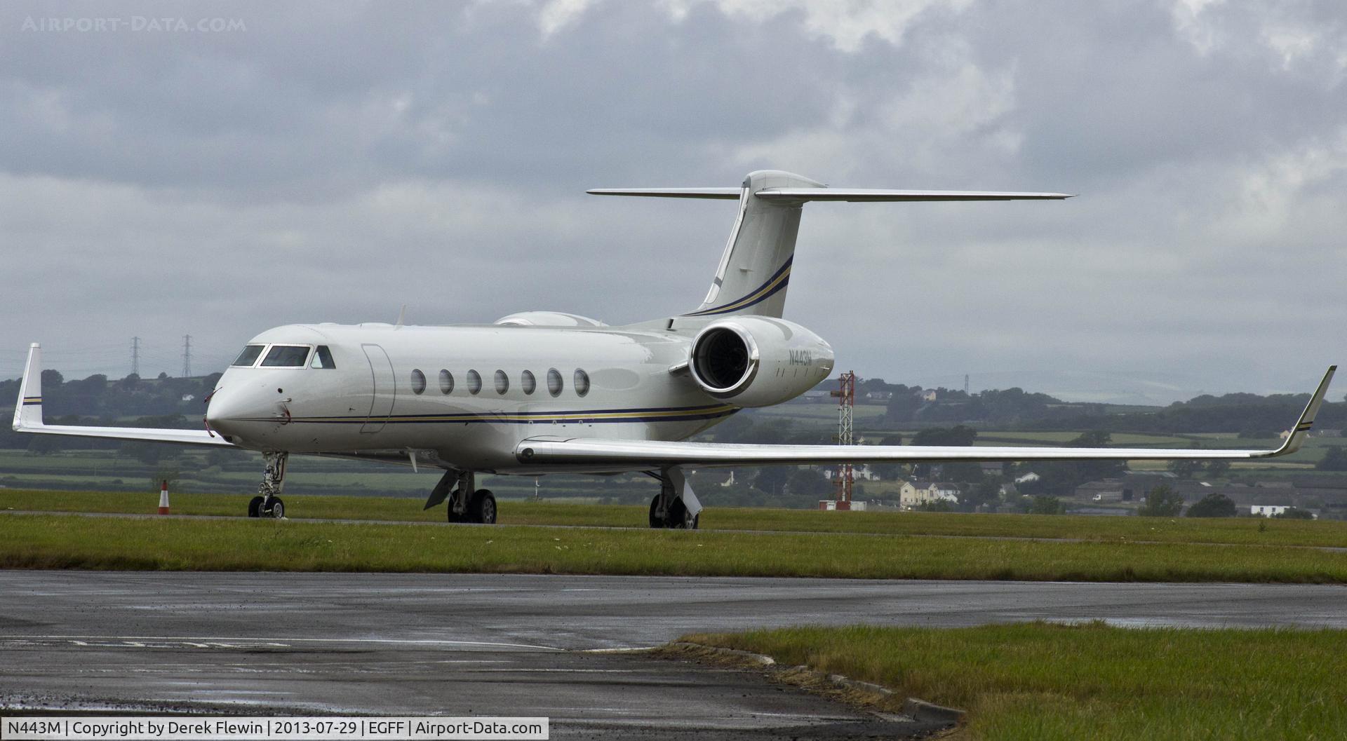 N443M, 2008 Gulfstream Aerospace GV-SP (G550) C/N 5199, Visiting Gulfstream 550 parked on the Cambrian Apron.