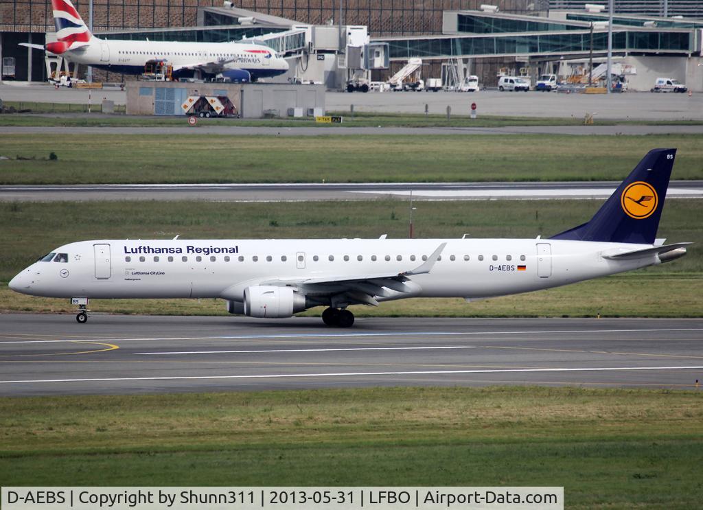 D-AEBS, 2012 Embraer 195LR (ERJ-190-200LR) C/N 19000565, Taxiing to the Terminal after landing...